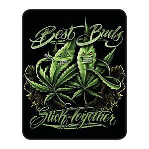 Pot Leaf Weed Lux Blanket Best Buds Stick Together Plush Mary Jane Friends 45x60